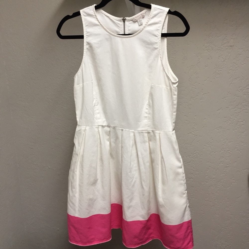 Gap Linen White Pink Dress